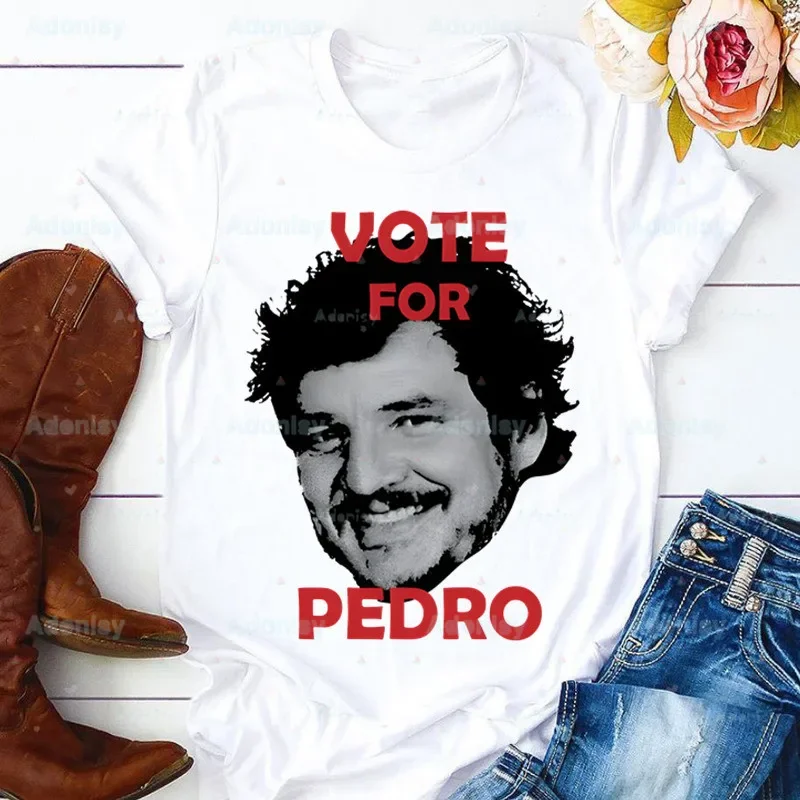 Pedro Pascal Vintage Daddy‘s Girl T-shirts Women Summer Graphic Tees Funny Shirts For woman tshirts Crew Neck Harajuku Tops