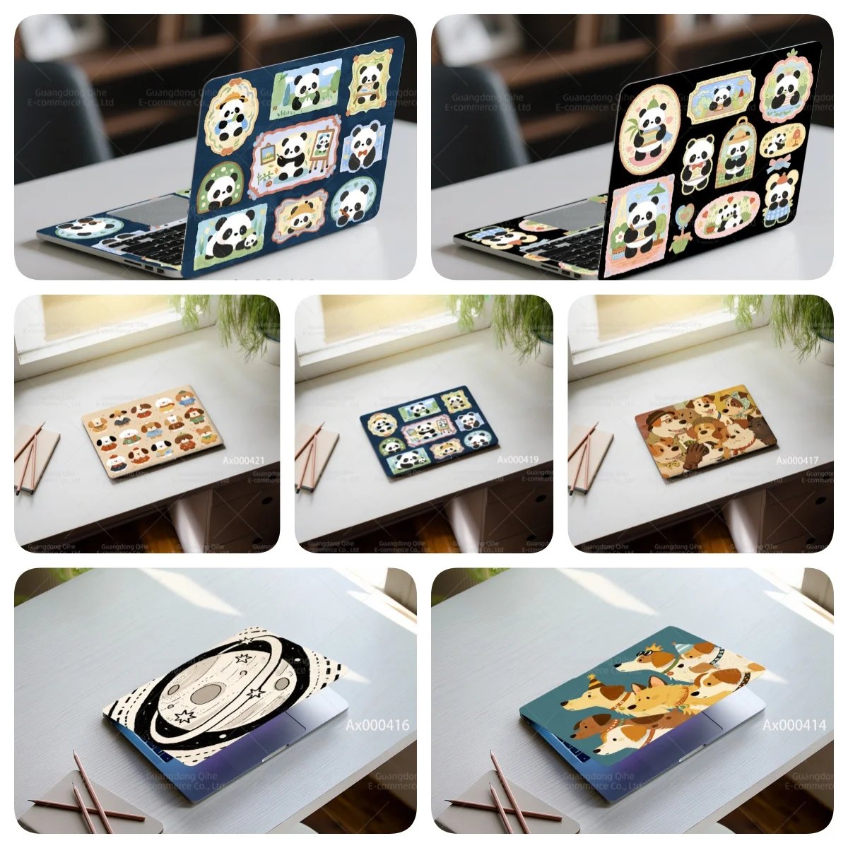 

2 шт. наклейки для ноутбука с милой пандой и животными-самоклеящиеся водонепроницаемые наклейки для декора ноутбука, художественная роспись, декоративные наклейки