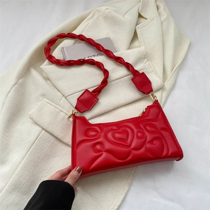 Quilted Pattern  Bag, Solid Color Shoulder Bag, All-Match Zipper Bag