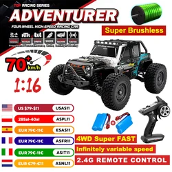 1:16 4WD RC High-speed Car Brushless 70km/h Competition Off-road Climbing Car 2.4G Remote Control Toy Car VS WLtoys 144001 Toys