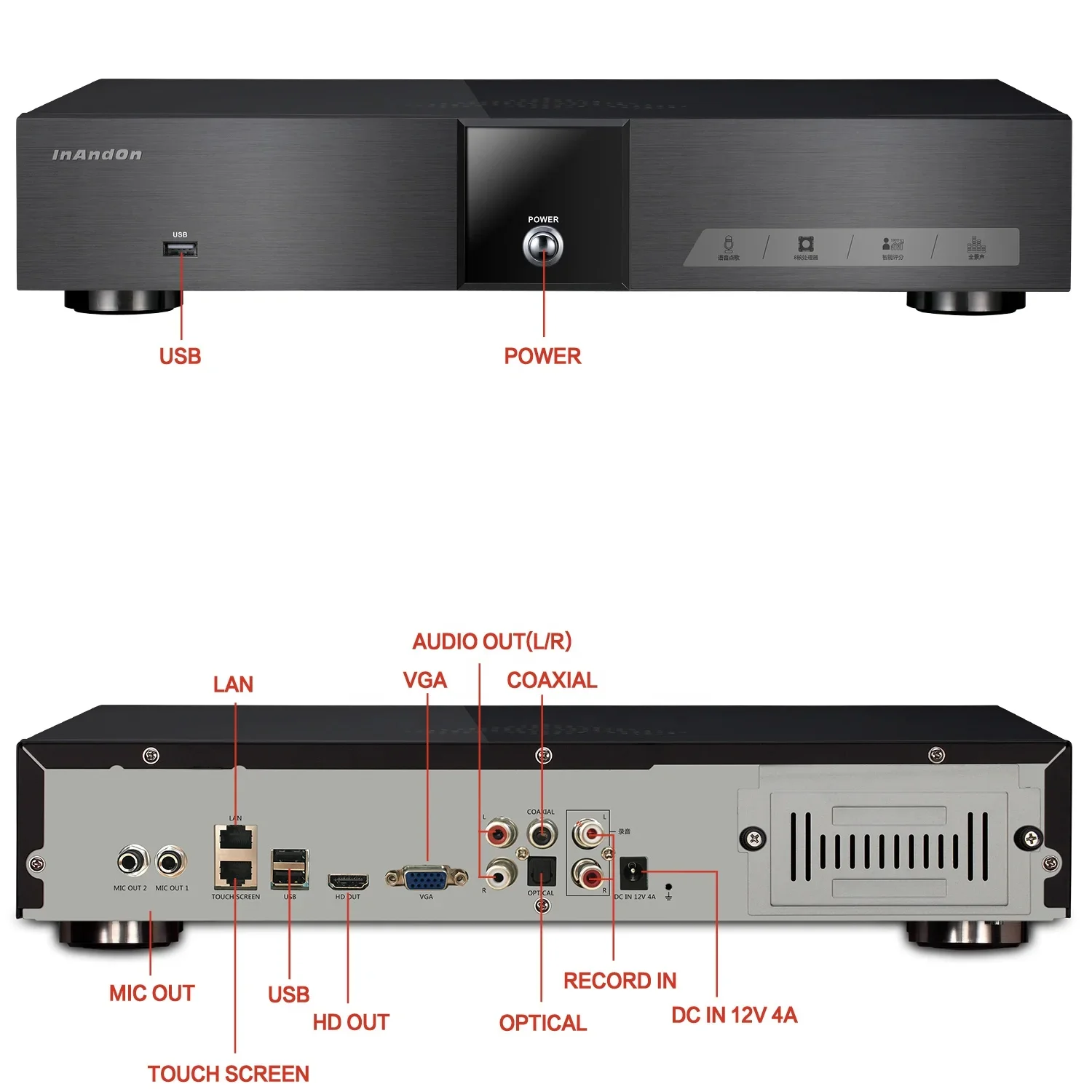 KV-V5 MAX 21.5 "ekran dotykowy maszyna do System do Karaoke 4TB film Online inteligentny odtwarzacz piosenek z mikrofonem bezprzewodowym