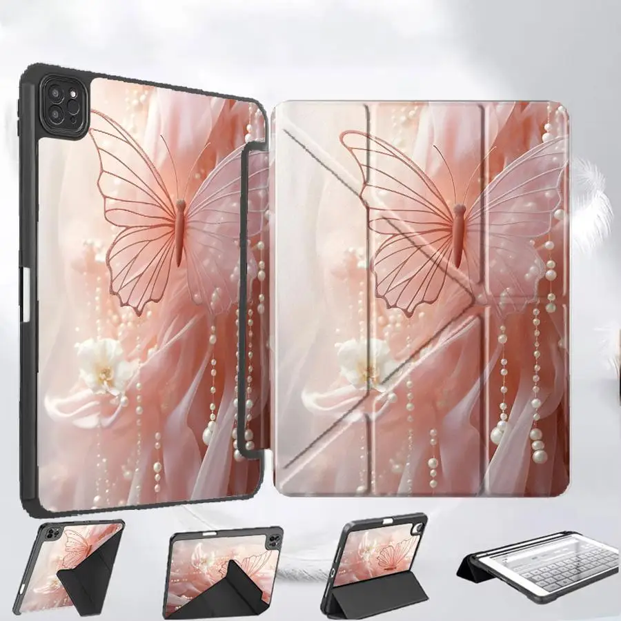 

Tablet Case For iPad Mini 6 7 Pro 11th 10th 9th 8th 7th 12.9inch Air 4 5 M3 M2 M4 11inch Pro 2025 Holder Cover Cute Butterfly