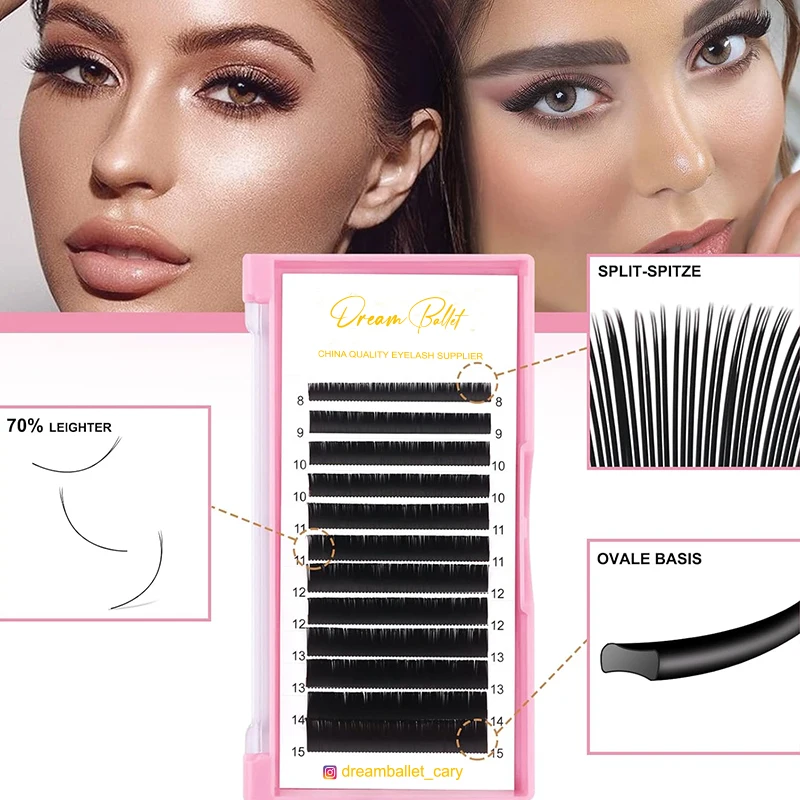 Flat Lashes 0.15 0.20 False Eyelashes C CC D DD Curl Flat Lash Extensions Matte Black Eyelash Extension 8-15 Mix (CC-0.15, 8