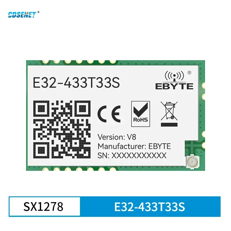 433MHz Lora Wireless Module RF Transceiver CDSENET E32-433T33S 33dbm Long Distance 16KM Wake on Air IPEX Stamp Hole