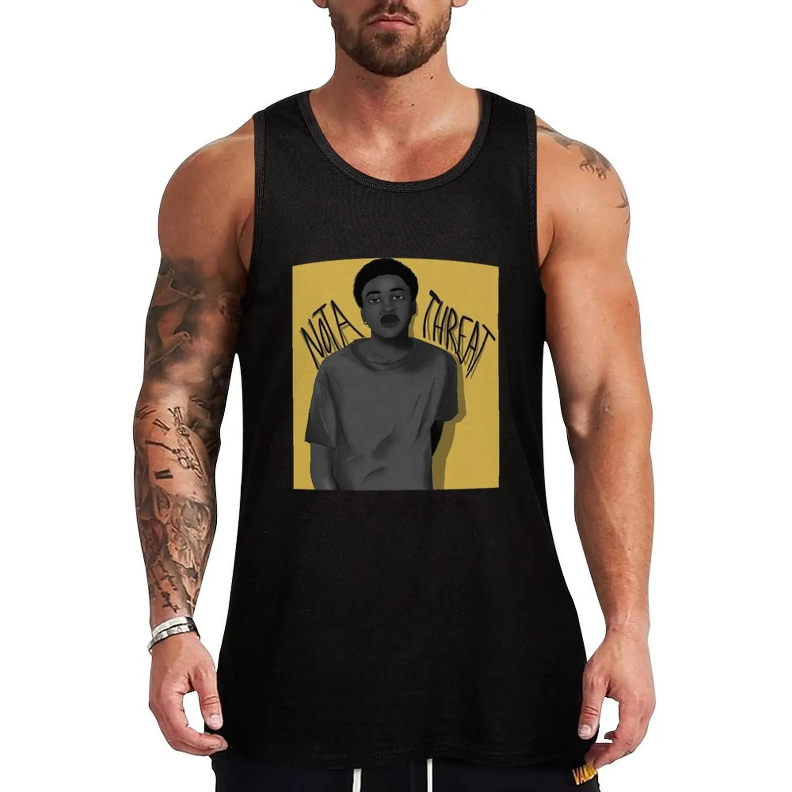 

NOT A THREAT BLM PRINT Tank Top Soft Basic Tank Top Breathable Sleeveless Daily Shirt
