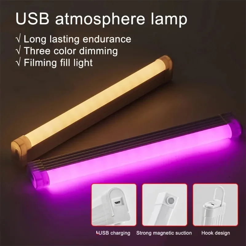 Lampu LED Tabung Tongkat RGB Pencahayaan Fotografi Mini Genggam Warna Tongkat Video Vlog Pesta Festival Musik Tahan Lama