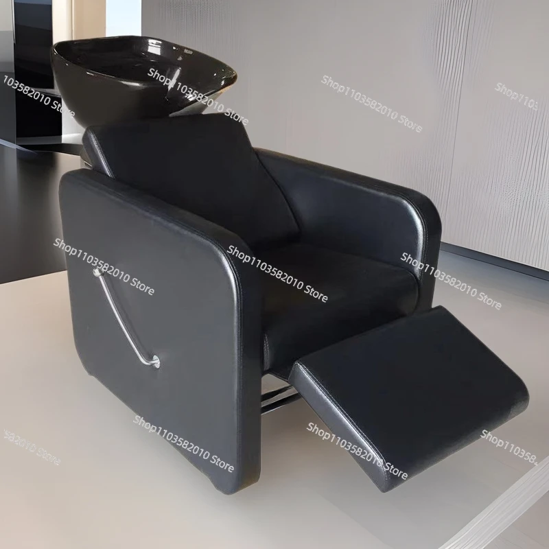

Seated shampoo bed Barber shop Hair salon Special semi-reclining flush shampoo bed Hair salon Shampoo chair