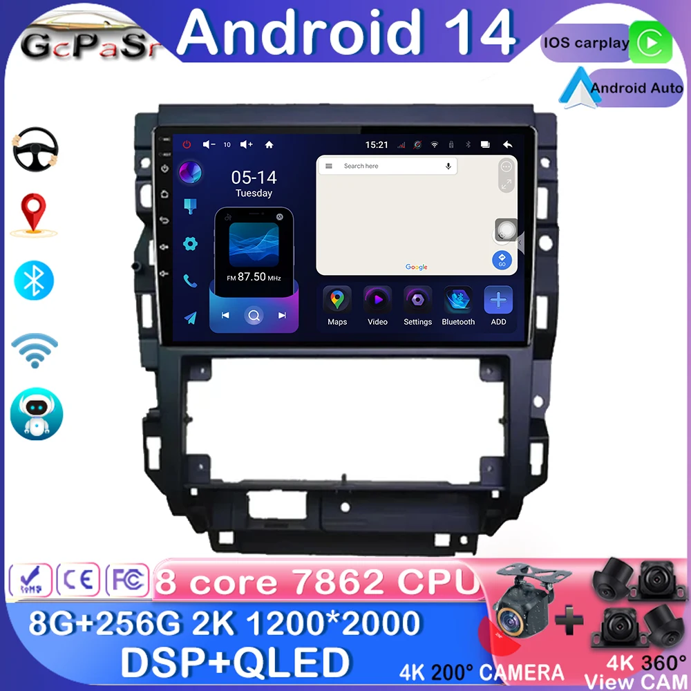 Android 14 Carplay Auto Car Radio lettore multimediale per Volkswagen Golf Mk 4 2004-2008 Audio Autoradio GPS Stereo 2din Head Unit