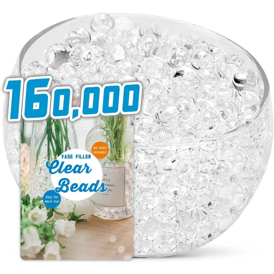 

160000 Clear Water Gel Beads for Centerpieces Tansparent Vase Filler for Floating Candle Christmas Decoration Wedding Centerpie