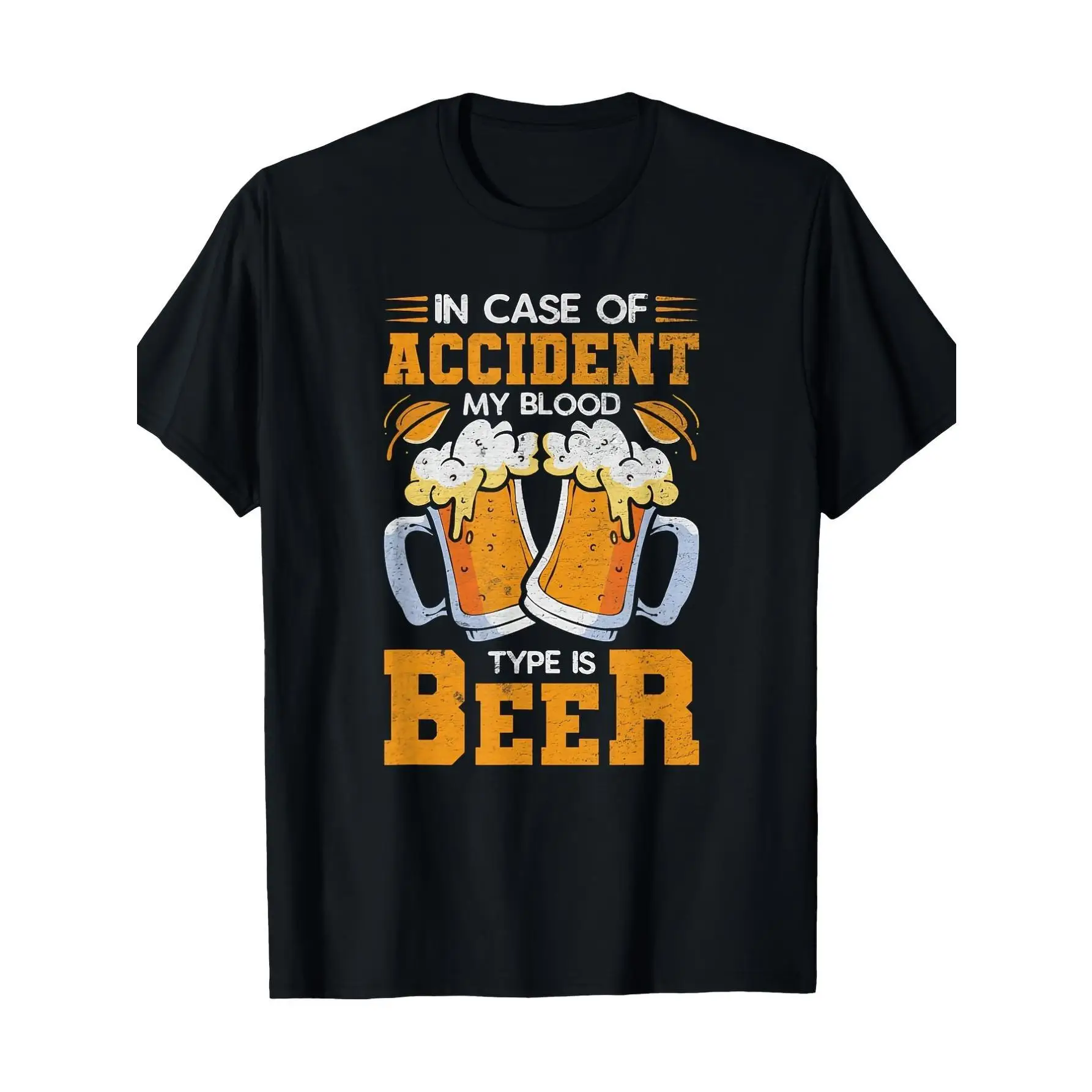 

Funny "My Blood Type is Beer" T Shirt Men Women Humorous Drinking Tee Beer Lover Gift Idea Novelty Party Top