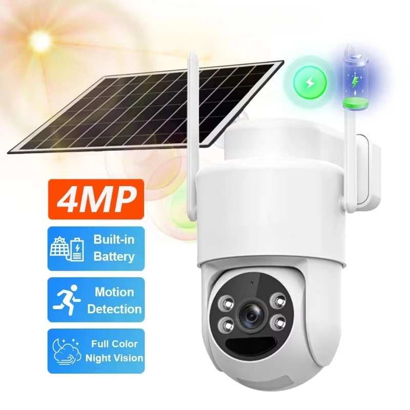 Eseecloud 4MP 4G كاميرا تعمل بالطاقة الشمسية كشف الحركة البشرية PIR إنذار للرؤية الليلية كاميرا تعمل بالطاقة الشمسية بالألوان الكاملة في الهواء الطلق #2