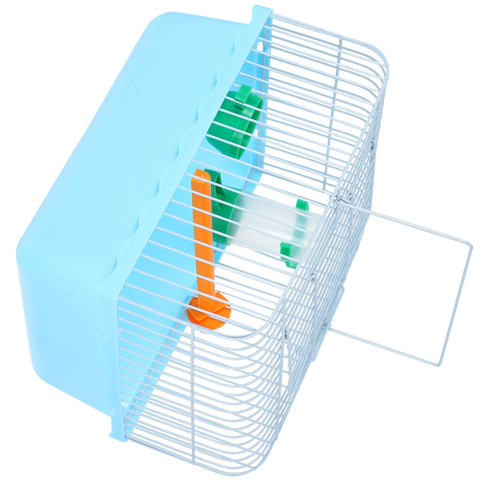 

Portable Bird Cage for Parakeets Blue Parrot Small Animal Travel Cage with Perch Food Box Water Dispenser Durable ABS Iron
