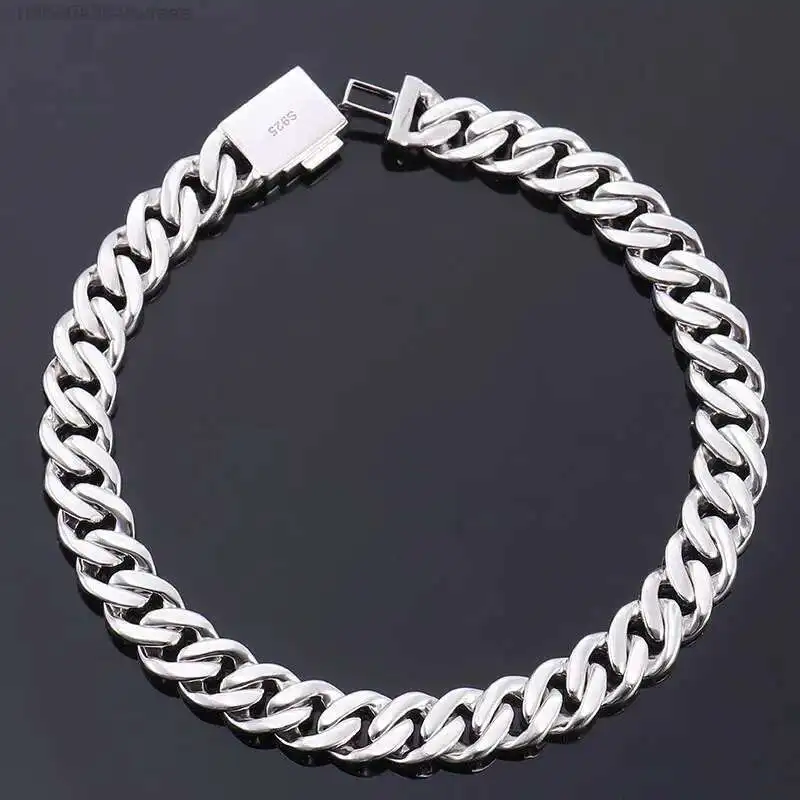 

Shining Jewelry Pass Diamond Tester S925 Sterling Sliver 6MM Iced Out Hip Hop Jewelry VVS Moissanite Cuban Link Bracelet Gift