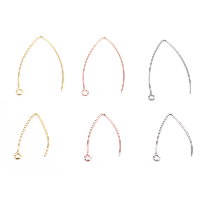 20Pcs Stainless Steel Gold Plated V-Shape Ear Wires Drop Earrings Hooks For Diy Boho Earrings Part Jewelry Making Findings