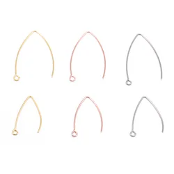 Fils d'oreilles en acier inoxydable plaqué or en forme de V, 20 pièces, boucles d'oreilles, crochets pour bricolage, boucles d'oreilles Boho, pièces de bijouterie