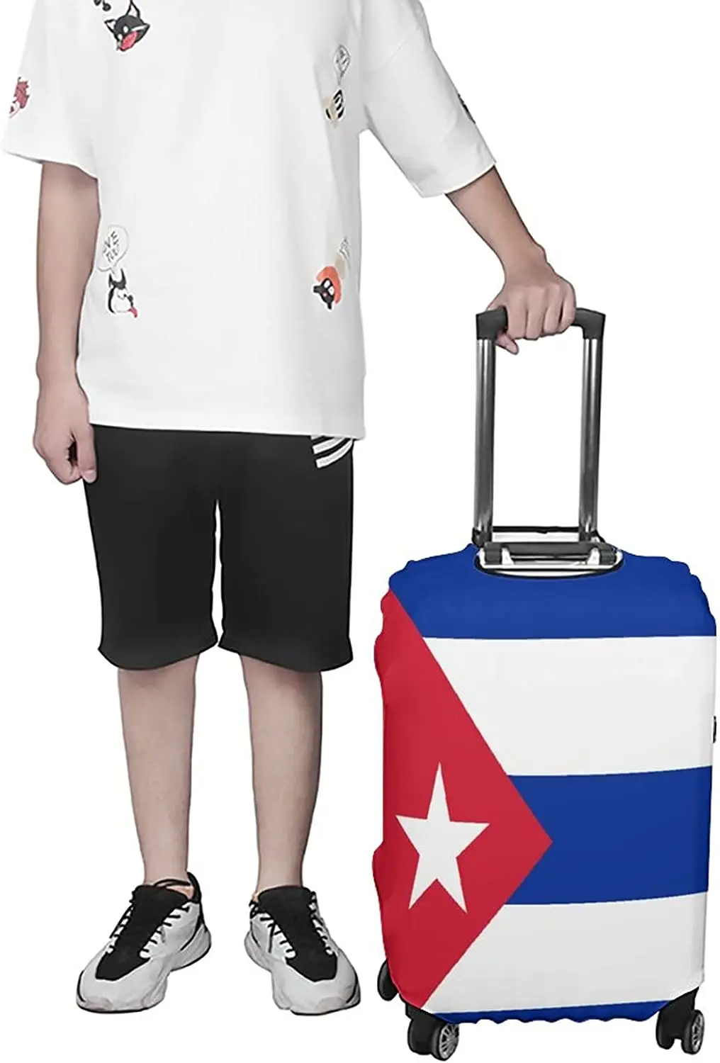 Flag of Cuba Luggage Cover Polyester Suitcase Protector Funny Baggage Case for Travel