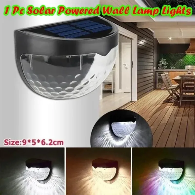 

1 Pc Solar Powered LED Wall Lamp Lights Stairway Garden Landscape Warm/White/Multicolored Light Waterproof Decorative Lamp