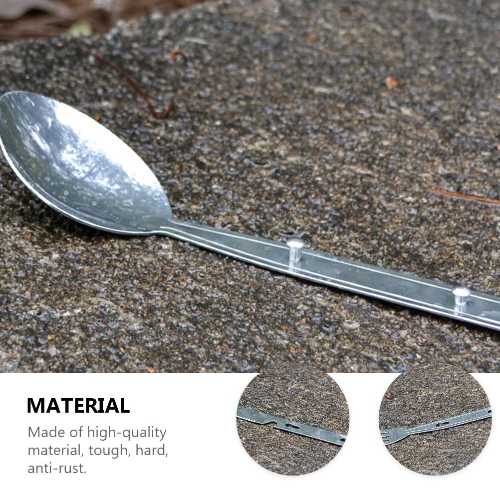 

1 set Camping Tableware Set Titanium Foldable Durable Outdoor Utensils for Hiking Picnic BBQ Reusable Spork Spoons Lightweight