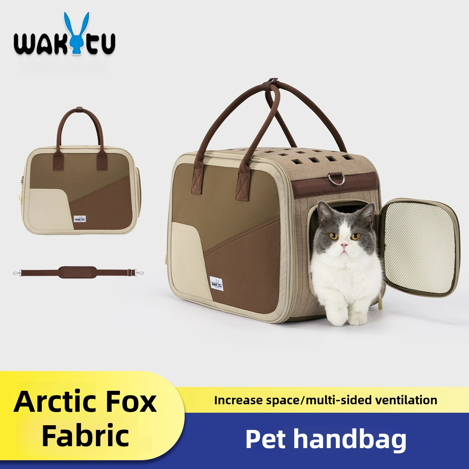 

Wakytu Cat Bag Going Out Portable Bag Cat Shoulder Handbag Dog Cage Backpack Large Capacity Travel Cat Cage Pet Handbag