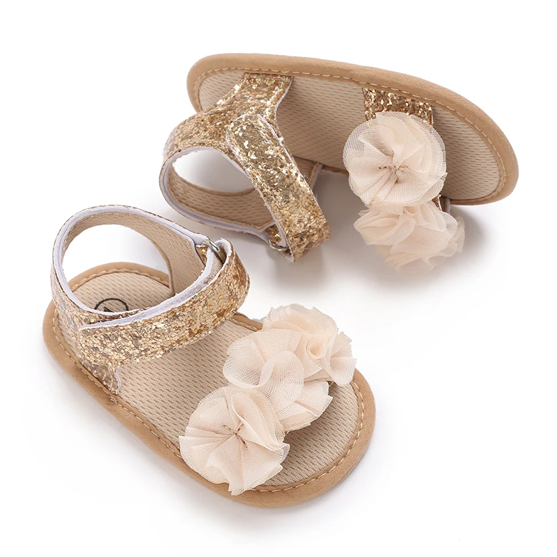 Sandales à paillettes pour bébés filles de 0 à 18 mois, chaussures de princesse d'été douces et confortables, pour la marche