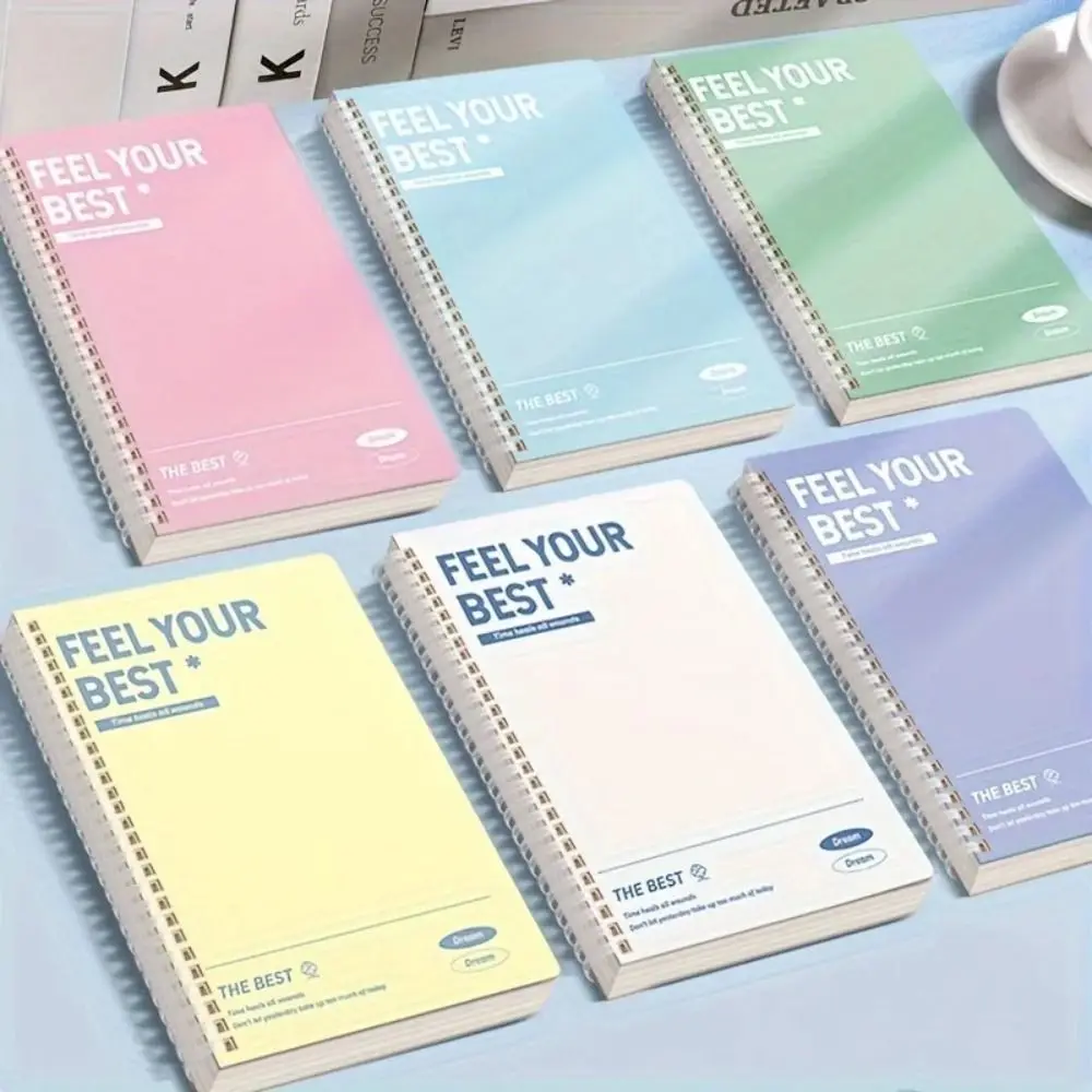 60Sheets/Book A5 Spiral Notebooks Color Horizontal Line Inner Pages Notepad Perforated Pages Diary Book School Office