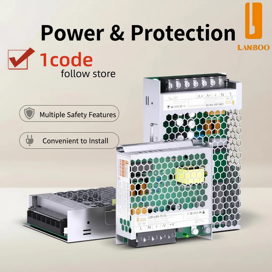 LANBOO LRS Series Industrial Control Switching Power Supply 12V 24V 50W to 350W for Intelligent Buildings