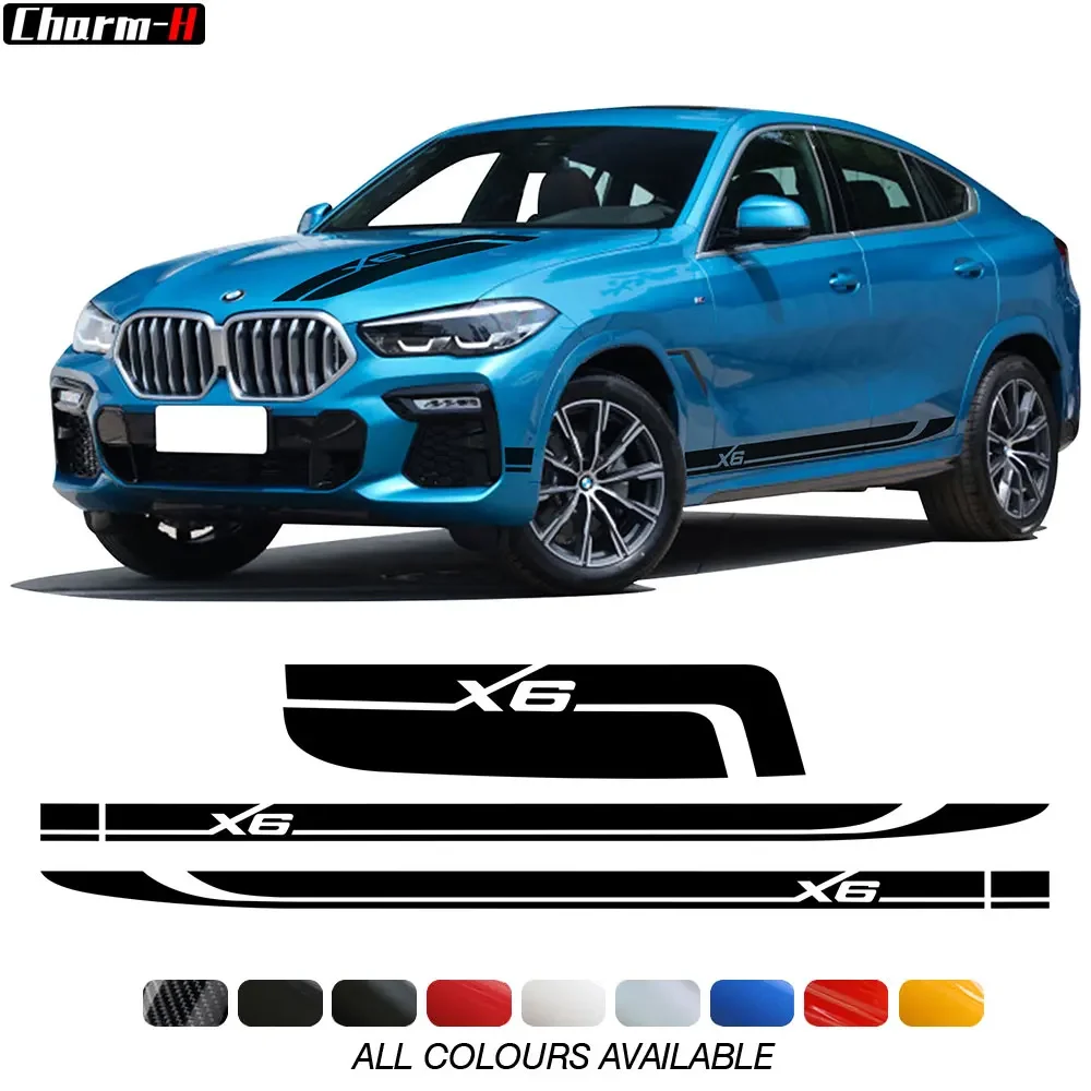 

Car Styling Hood Cover Bonnet Sticker Graphic Side Stripes Skirt Vinyl Decor Decals for BMW X6 g06 2019-Present Accessories