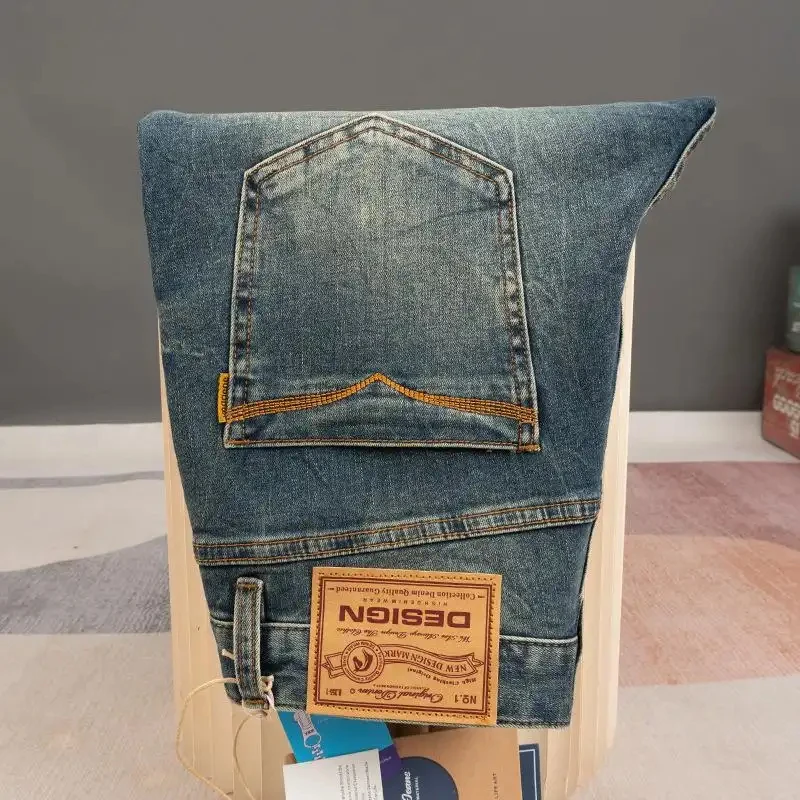 

2026 New Fashion Men's Jeans Blue Vintage Luxury High Quality Versatile Stylish Casual Slim Long Streetwear