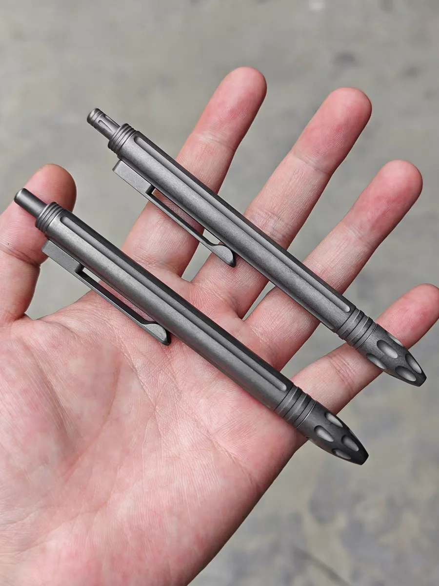 Titanium Alloy EDC Tactical Pen, Self Defense & Survival Tool with Glass Breaker & Stylus, Smooth Writing Click Pen