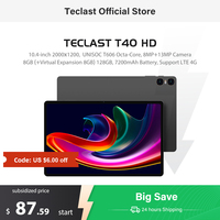 Teclast T40HD Tablet 10.4'' 2000x1200 FHD+ Display 8+8GB RAM 128GB ROM UNISOC T606 Octa Core Android 13 OS Widevine L1 Tablet 4G
