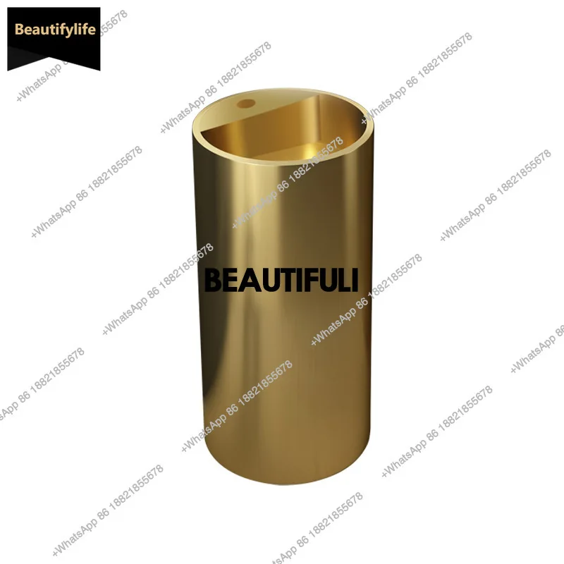 

B567 Круглая раковина в форме колонны из нержавеющей стали, умывальник для проживания в семье в отеле, встроенная напольная раковина-колонна