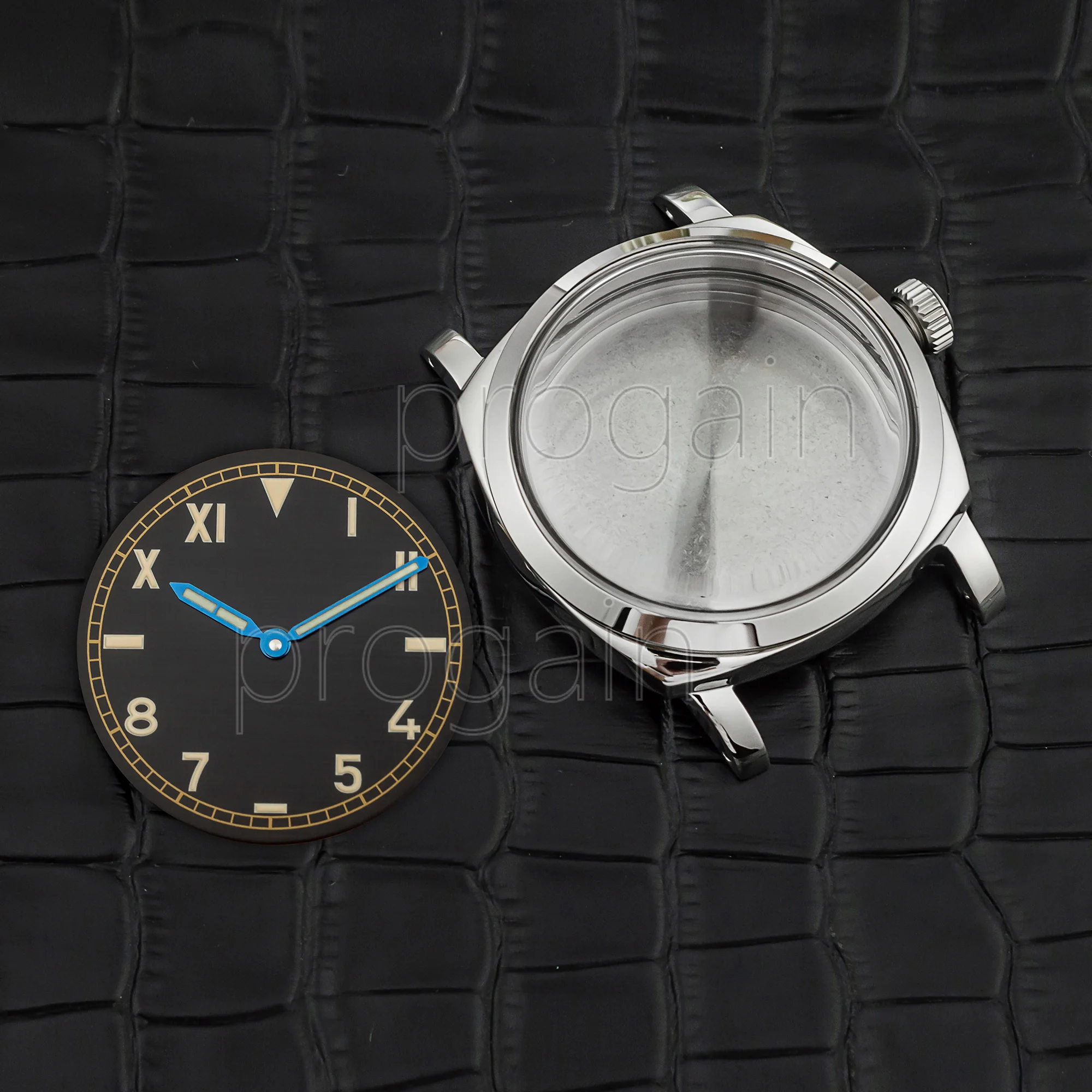 Vintage Case 39mm Dial Luminous Hands Stainless Steel 10ATM Waterproof 47mm Watch Case for PAM 6154 ETA6497/6498/ST3600 Movement