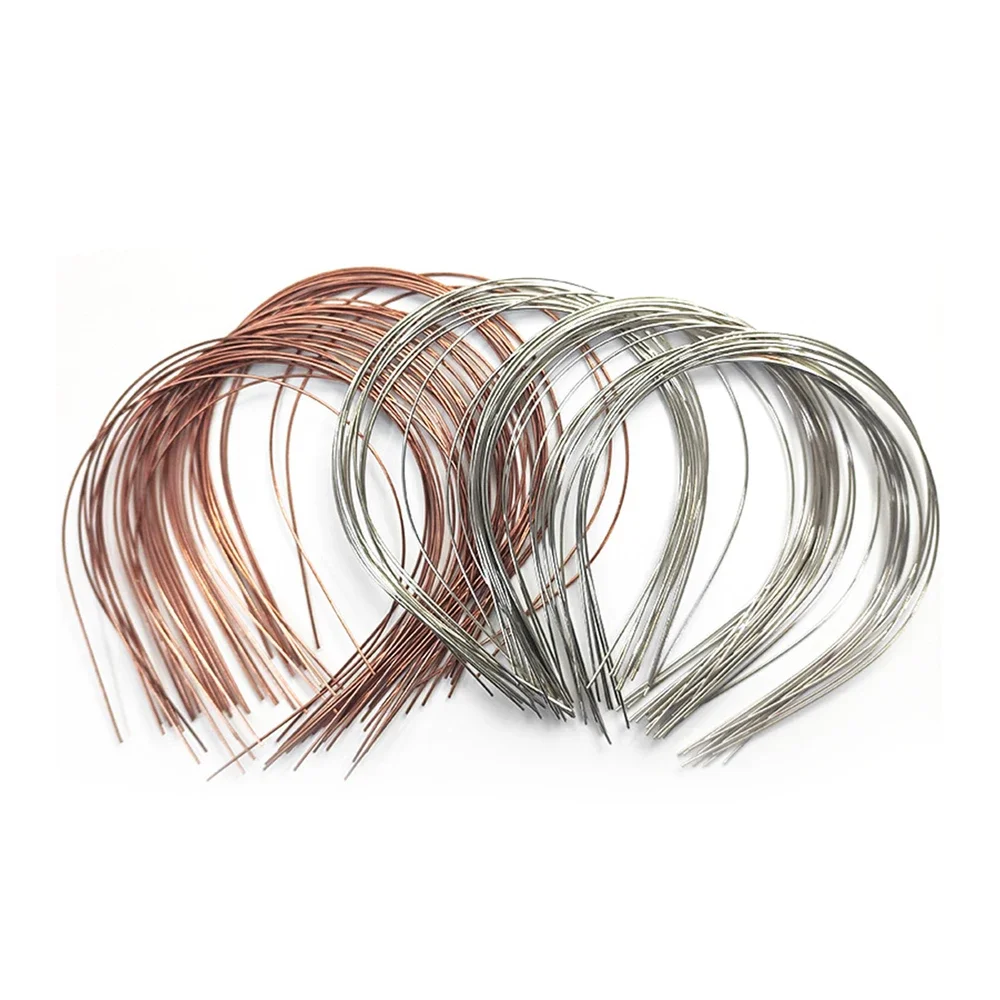 20PCS 1.2mm Beading Hair Hoops Base Metal Headband Setting Silver/Rose Gold Wear Jewelry Making DIY Pearl Headband Craft Sewing