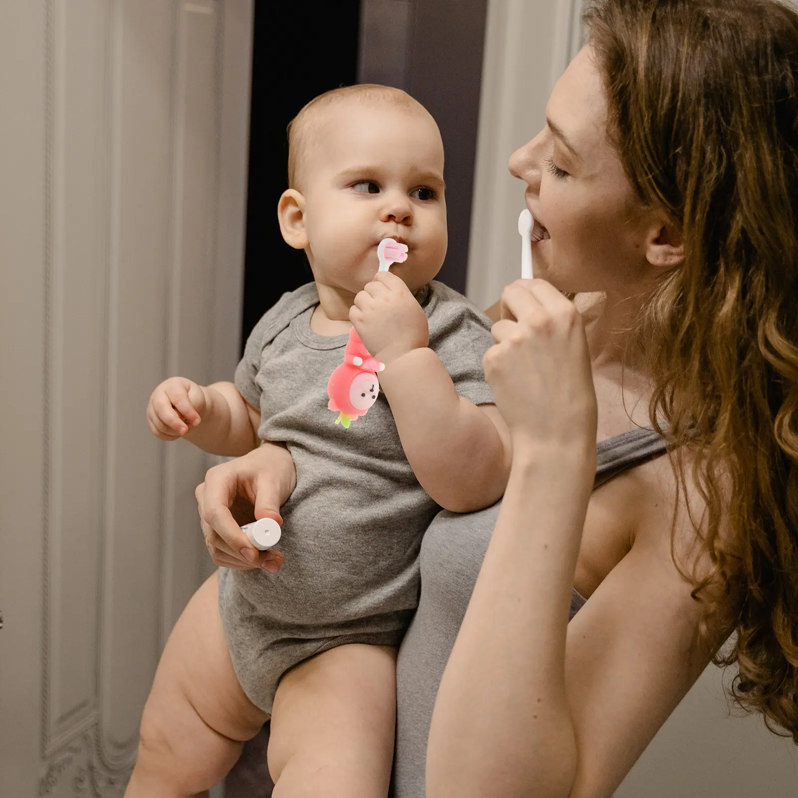 

2Pcs Kids Toothbrush Soft Bristle Cute Bear Shaped Ergonomic Toddler Toothbrushes Children Teeth Brush Gentle Cleaning