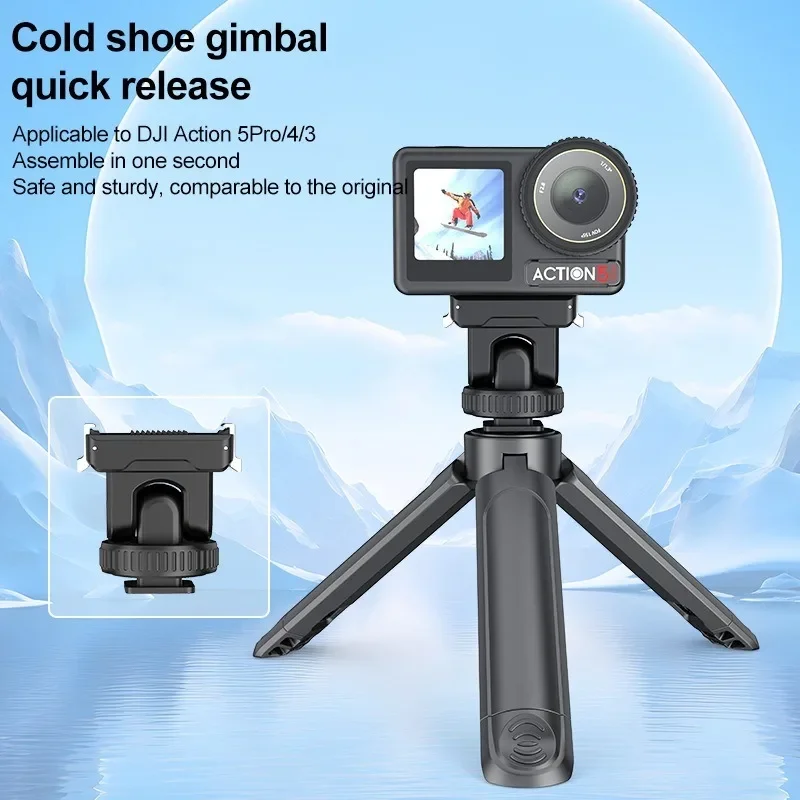 for DJI Osmo Action 5 Pro / 4 / 3 PULUZ Cold Shoe for DJI Accessories Gimbal Quick Release Base Adapter