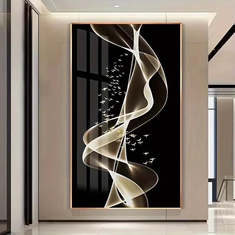 1pc (No frame),1pc French-Style Abstract Line Art Wall Painting - Modern French Line Drawing, HD Frameless Canvas Decor Suitable