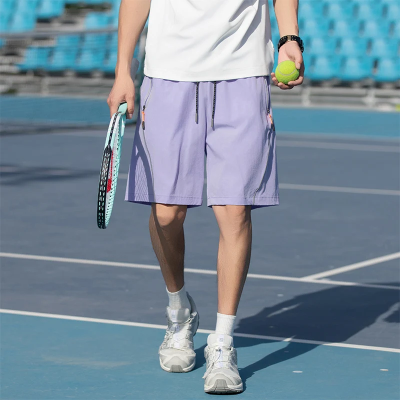 Men's Outdoor Tennis Training Loose Five Quarter Shorts Summer Fashion Trend Sweat Absorbing Quick Drying Knee Length Shorts