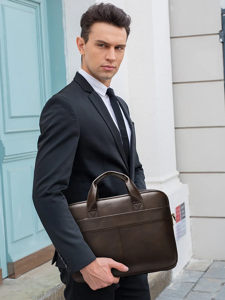 Bag Executive For Men 's Briefcase 's Genuine Leather Laptop Porte Document Business Handbag