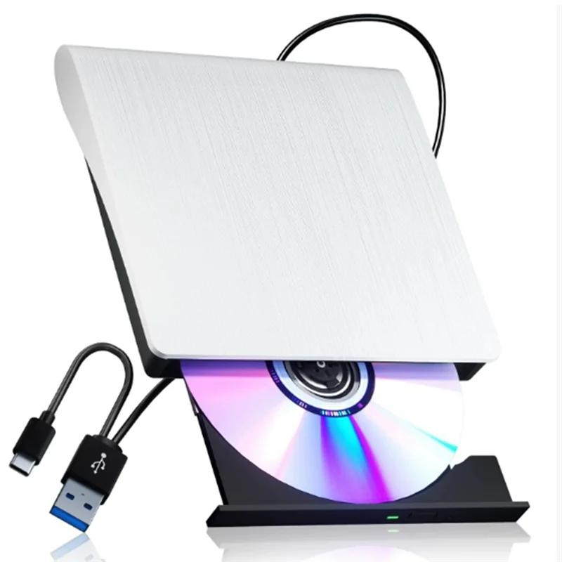 JABS-Reader DVD Player Portable CD DVD RW Drive Burner External USB3.0 Type-C Optical Drives