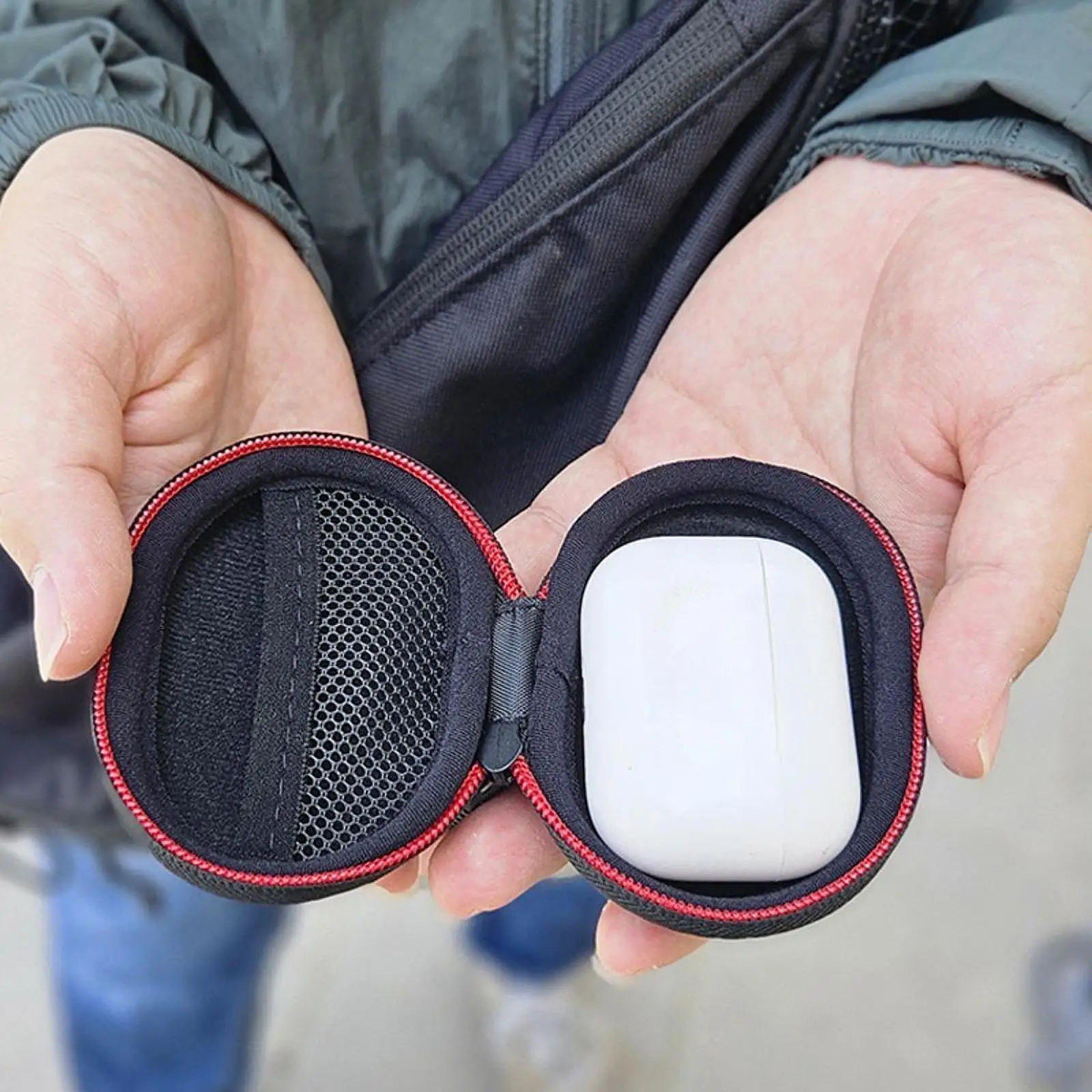 

Earphone Carrying Case Durability with Zipper Portable Accessories Organizer