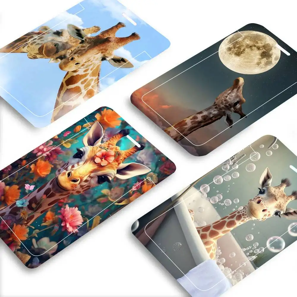 Giraffe Black Lanyard Card Holders Student Meal Cards And Campus Ids School