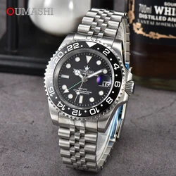 Oumashi 40mm Luxury NH34 Movement Men's Mechanical Automatic Watch Waterproof GMT Watch Sapphire Glass Watch Hombre Watchman