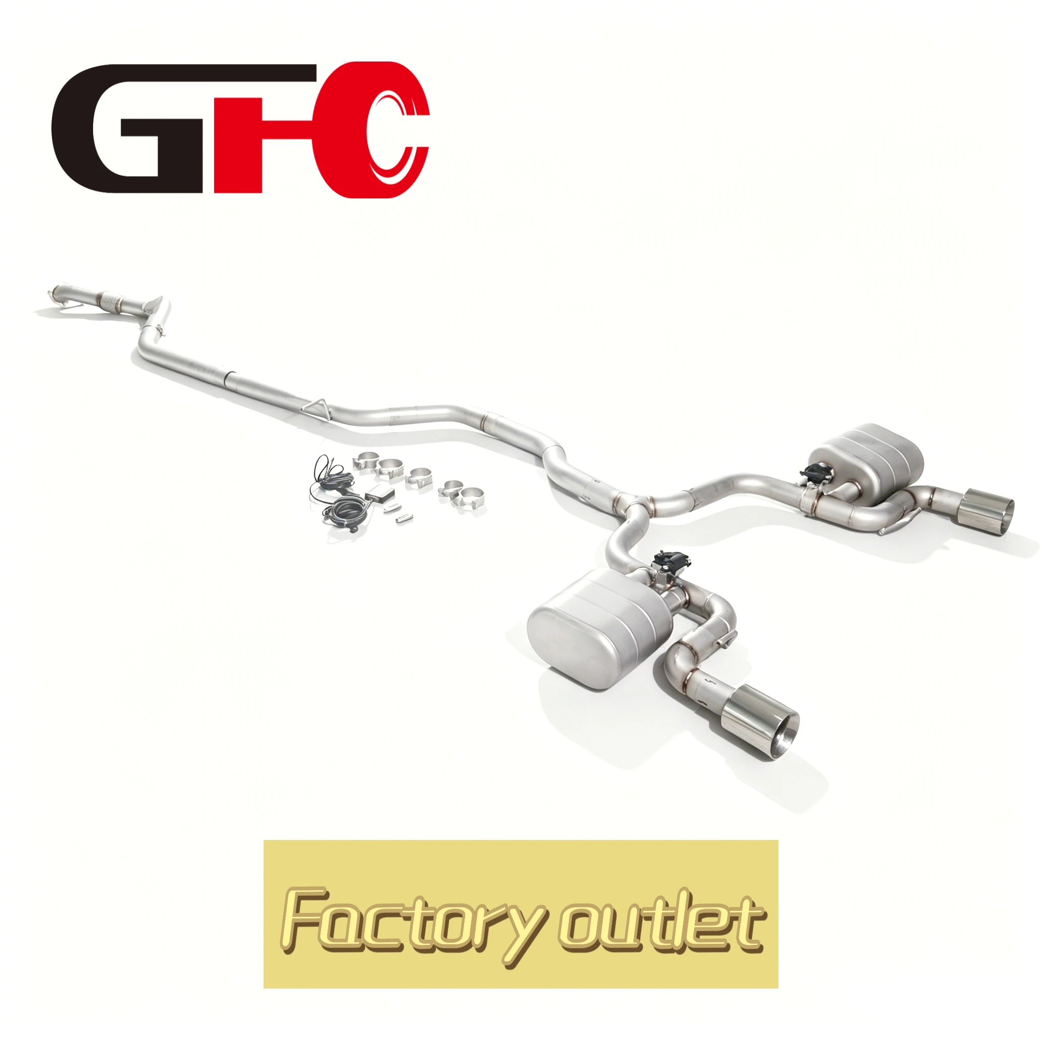 Exhaust Pipe for 2020-2025 Audi A5 B9 2.0T FWD Catback Exhaust System, Controllable Valve Muffler, Customizable Exhaust Tip