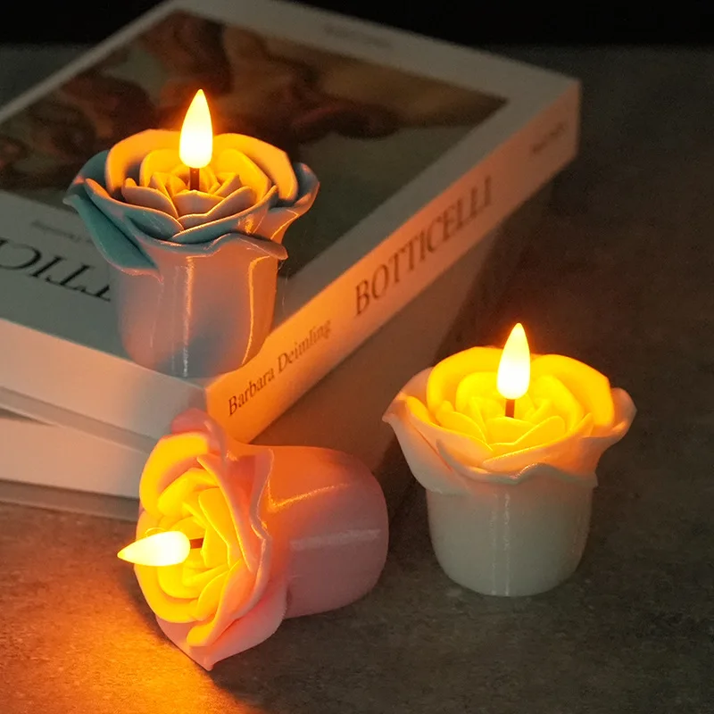 

Nice LED Rose Electronic Candles Proposal Confession Birthday Decoration Wedding Props Valentine's Day Simulation Candles