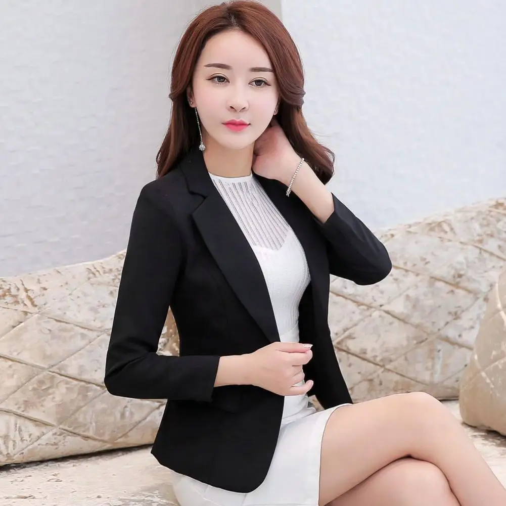 Stylish  Women Suit Coat Spring Autumn Korean Turndown Collar Blazer Lapel Super Soft Women Blazer for Trip