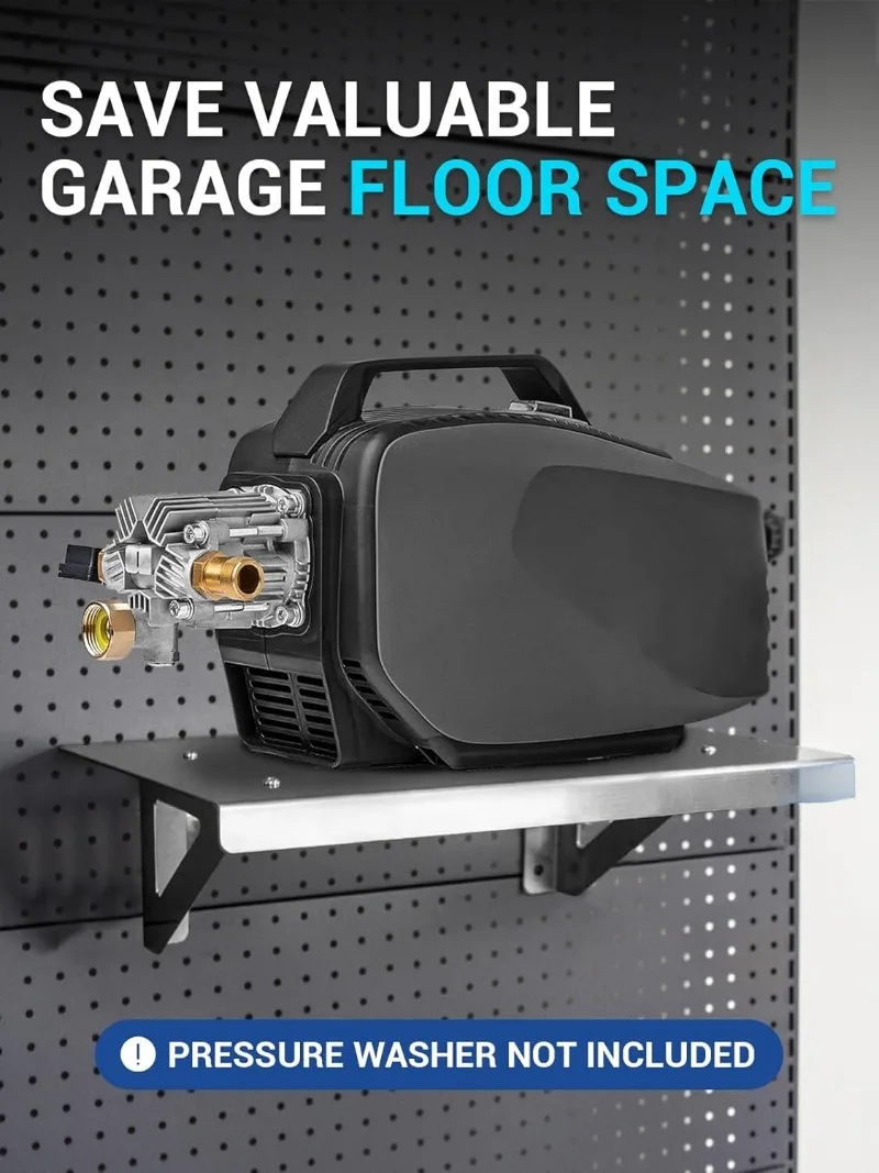 

Wall Mount Pressure Washer Shelf 20" x 10" - Stainless Steel Pressure Washer Organizer for Garage & Workshop