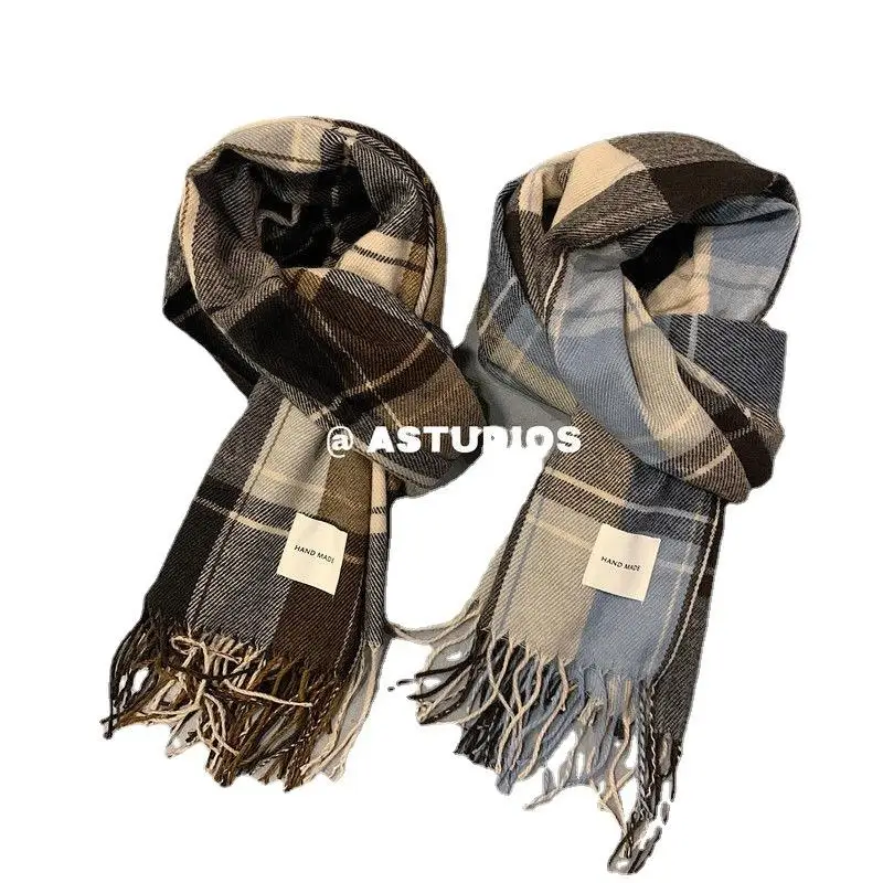 2022 New Winter Classic Paid Scarf With Logo Women\'s Imitation Cashmere Korean Business Men\'s Student Scarf Shawl Wraps