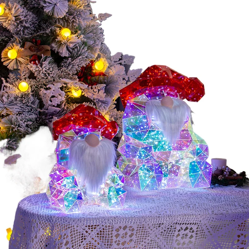 2025 New Year's Christmas decoration, white beard Santa flash