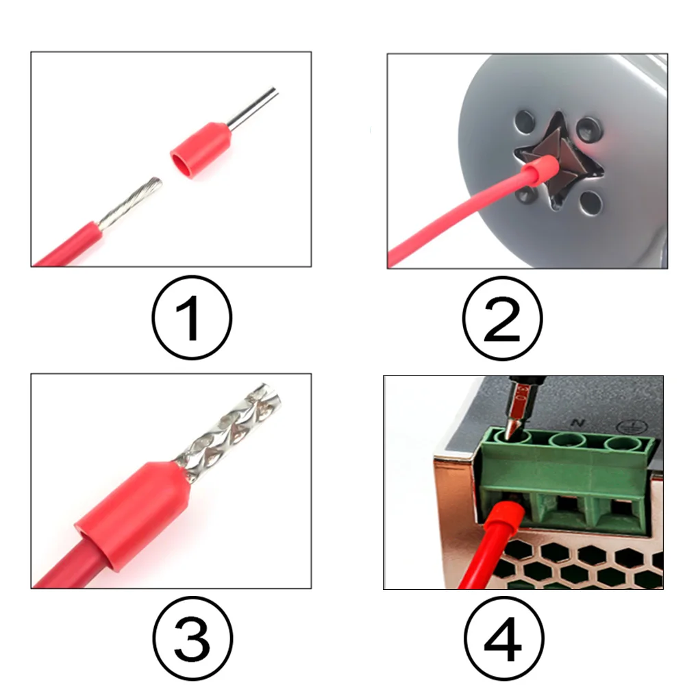 100Pcs Electric Wire Conector Crimp Connectors Wire Terminal Connector Cable Terminals End Crimps Insulated Assortment