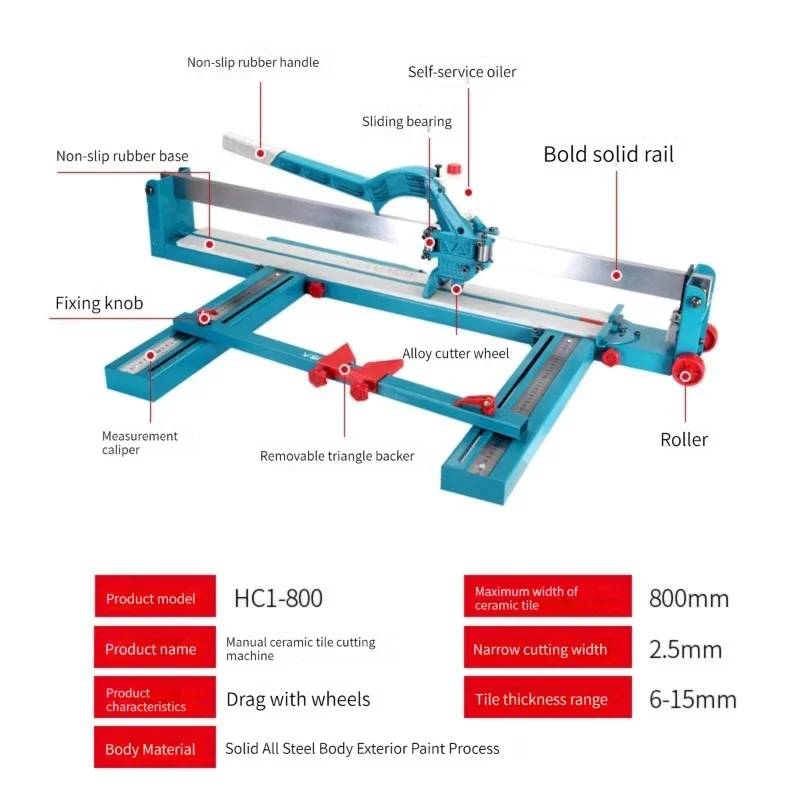 Upgrade Ceramic Tile Cutting Machine Push Knife Manual Push Knife High Precision 800 1000 1200 All Steel Push Knife With Laser